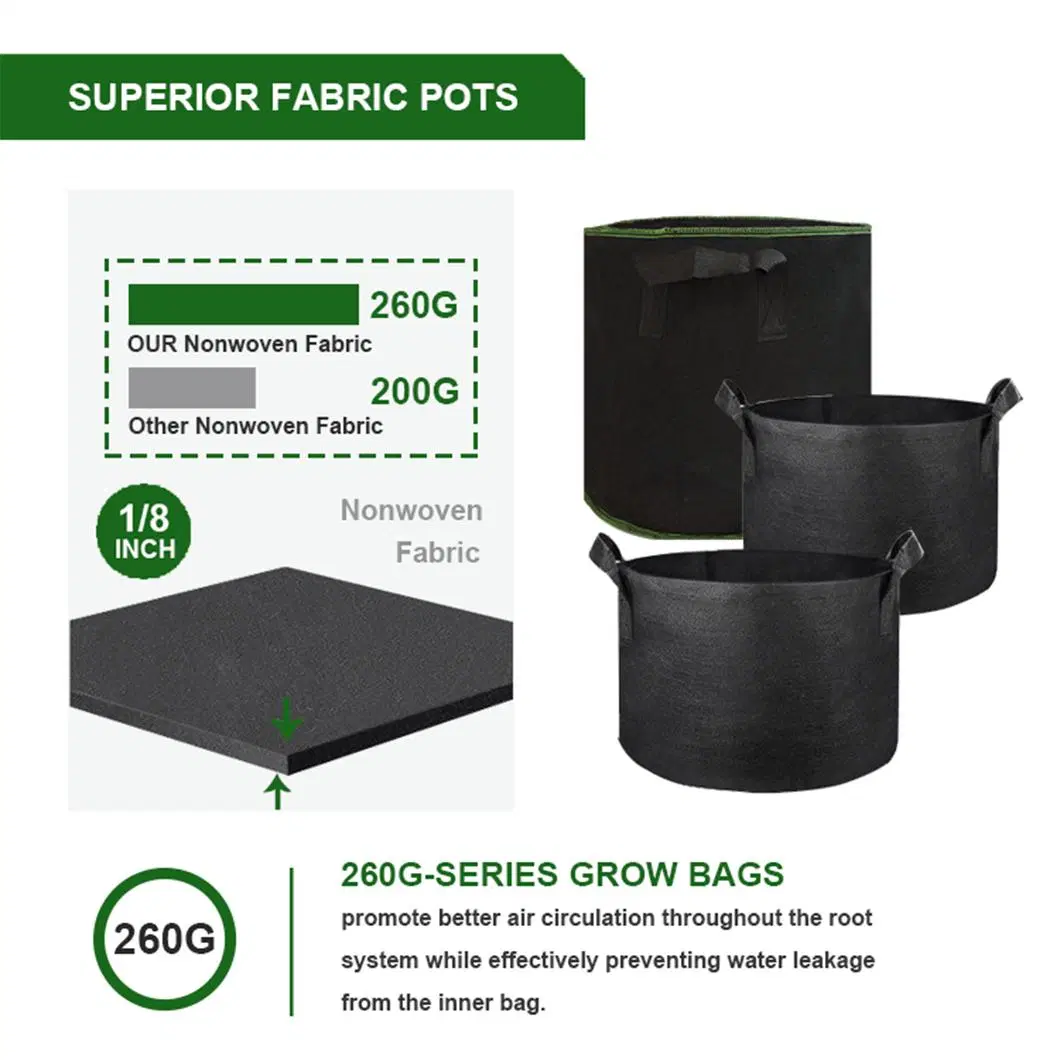 Black Non-Woven Fabric Plant Growing Pot Flower Grow Bags