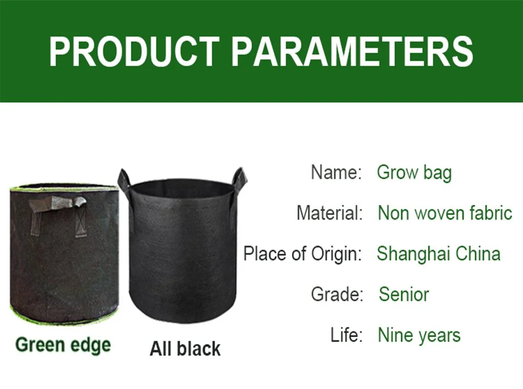 Black Non-Woven Fabric Plant Growing Pot Flower Grow Bags
