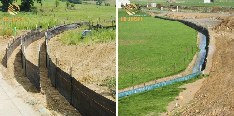 PP Geofabric Fabric Sediment Control Black Wire Back Silt Fence