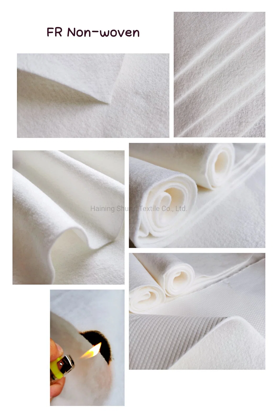 Fr Viscose White Needle Punched Non Woven Mattress Interlining Fabric Pass 1633 Flame Retardant Test 86/92&quot; Width