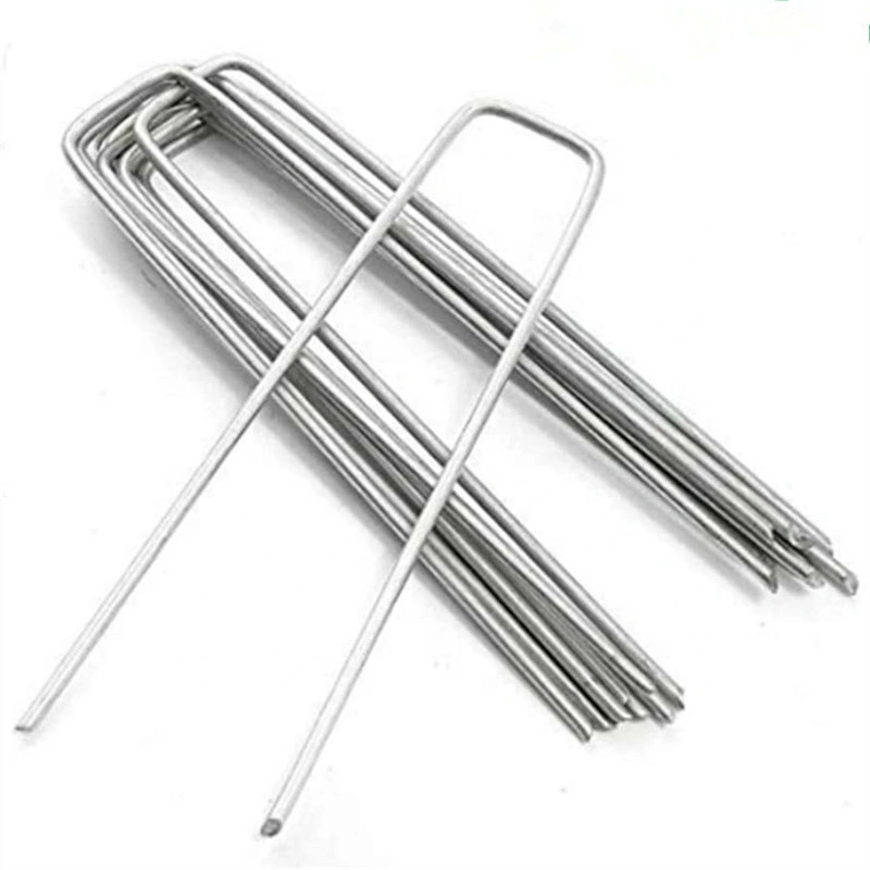 U-Shaped Landscape Staples Heavy Galvanized Garden Staples for Outdoor Fabric Irrigation Hoses Artificial Turf Nail